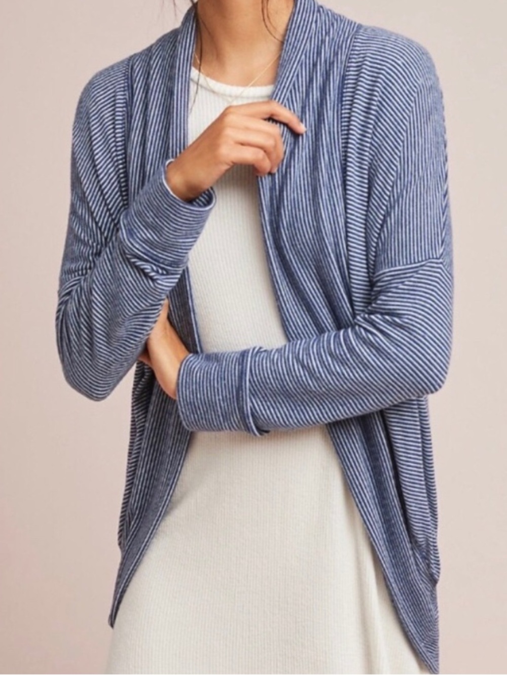 Anthropologie Sundry Striped Brushed Fleece Cocoon Sweater NWT XS
